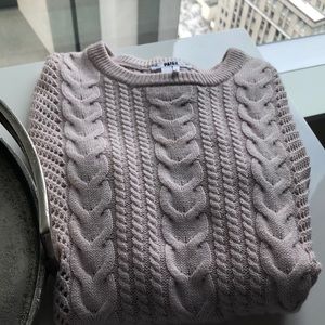 Paige cable knit sweater - soft pink